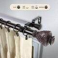 Kd Encimera 1 in. Ron Double Curtain Rod with 48 to 84 in. Extension, Mahogany KD3728576